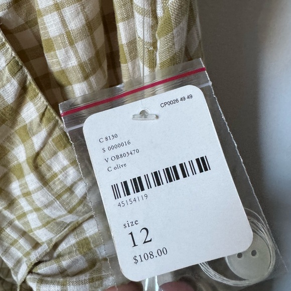 Free People Green Gingham Wrap Dress | NWT - Picture 3 of 7